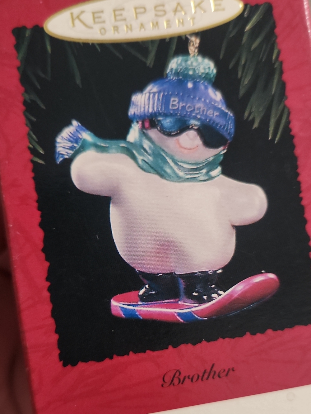 Hallmark Snowman On Snowbord Ornament